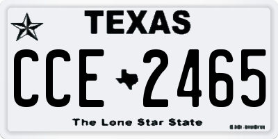 TX license plate CCE2465