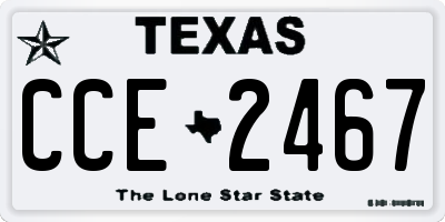 TX license plate CCE2467