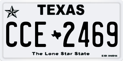 TX license plate CCE2469