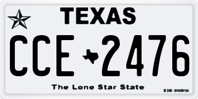 TX license plate CCE2476