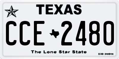 TX license plate CCE2480