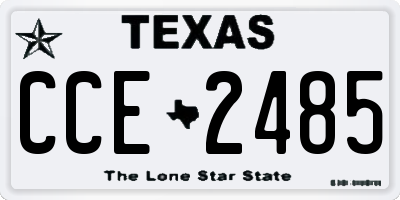 TX license plate CCE2485