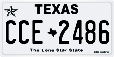 TX license plate CCE2486