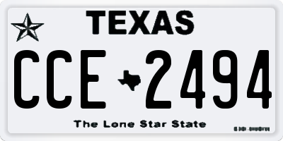TX license plate CCE2494