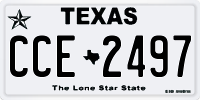 TX license plate CCE2497