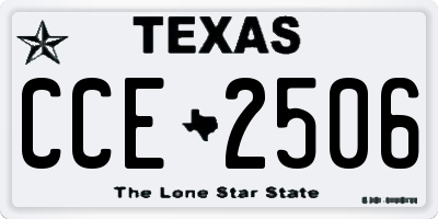 TX license plate CCE2506