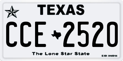 TX license plate CCE2520