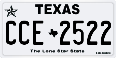 TX license plate CCE2522