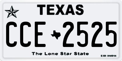 TX license plate CCE2525