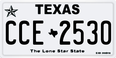 TX license plate CCE2530