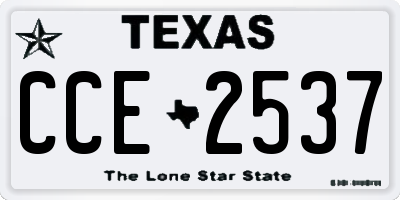 TX license plate CCE2537