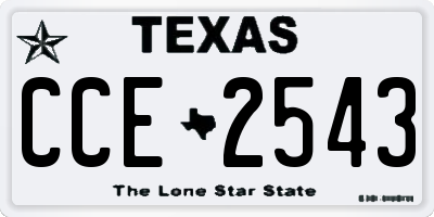 TX license plate CCE2543