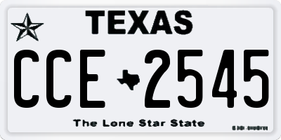 TX license plate CCE2545