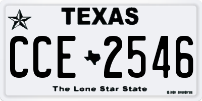 TX license plate CCE2546