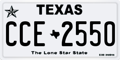 TX license plate CCE2550