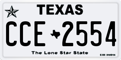 TX license plate CCE2554