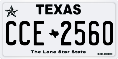 TX license plate CCE2560