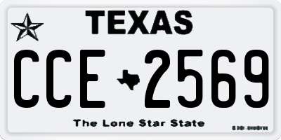 TX license plate CCE2569