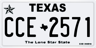 TX license plate CCE2571