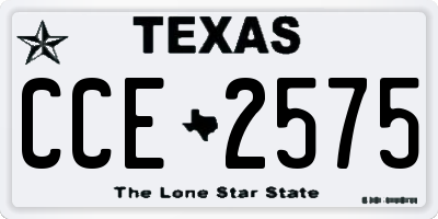 TX license plate CCE2575