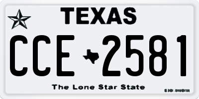 TX license plate CCE2581