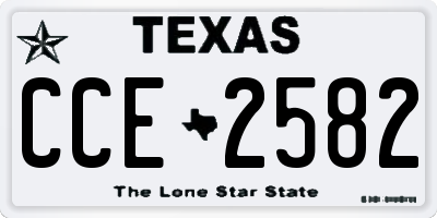 TX license plate CCE2582