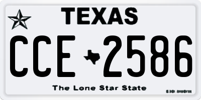 TX license plate CCE2586