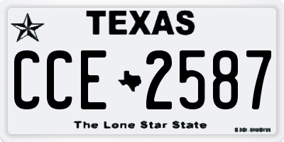 TX license plate CCE2587