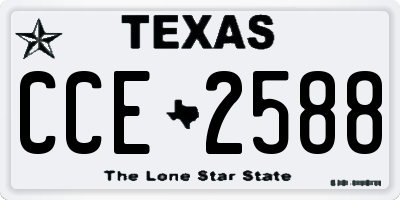 TX license plate CCE2588