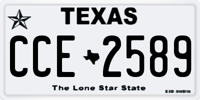 TX license plate CCE2589