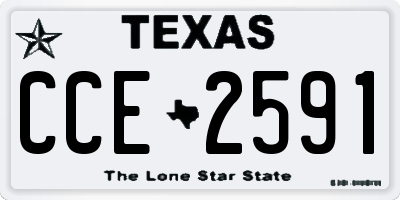 TX license plate CCE2591