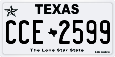 TX license plate CCE2599