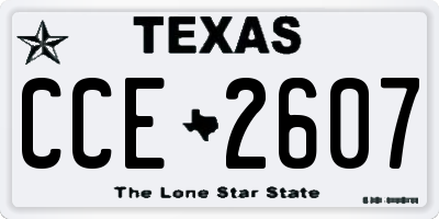 TX license plate CCE2607