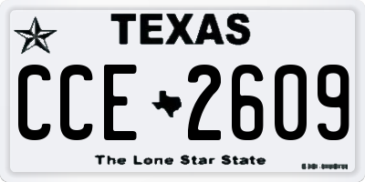 TX license plate CCE2609