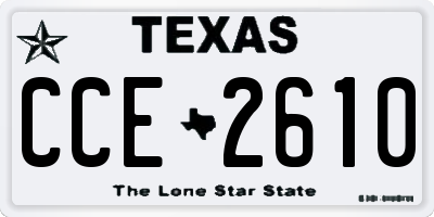 TX license plate CCE2610