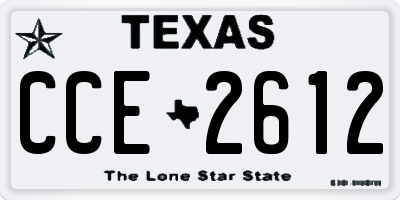 TX license plate CCE2612