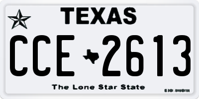 TX license plate CCE2613