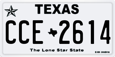 TX license plate CCE2614
