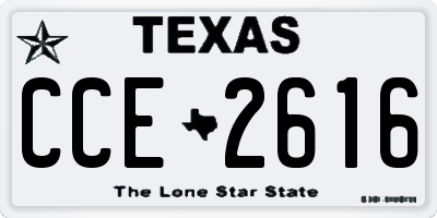 TX license plate CCE2616