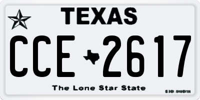 TX license plate CCE2617