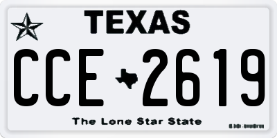 TX license plate CCE2619