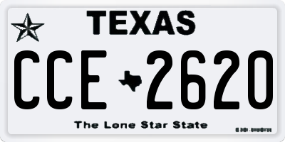 TX license plate CCE2620