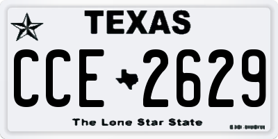 TX license plate CCE2629