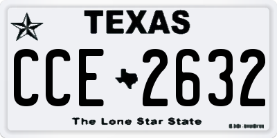 TX license plate CCE2632