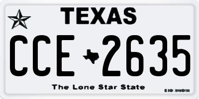 TX license plate CCE2635