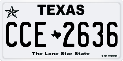 TX license plate CCE2636