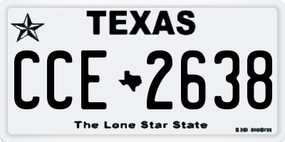 TX license plate CCE2638