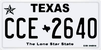 TX license plate CCE2640