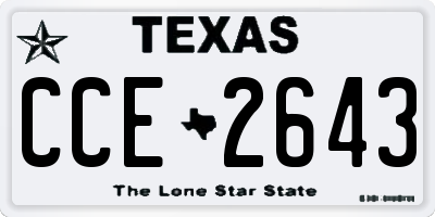 TX license plate CCE2643