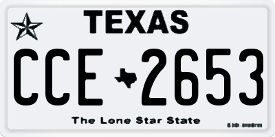 TX license plate CCE2653